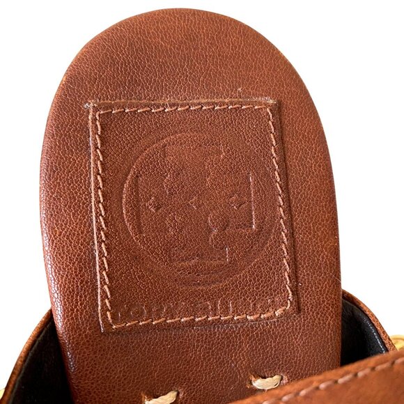 Tory Burch Kathryn Brown Leather Gold Grommet Wedge Sandals Sz 8.5 Designer Luxu - Picture 8 of 15